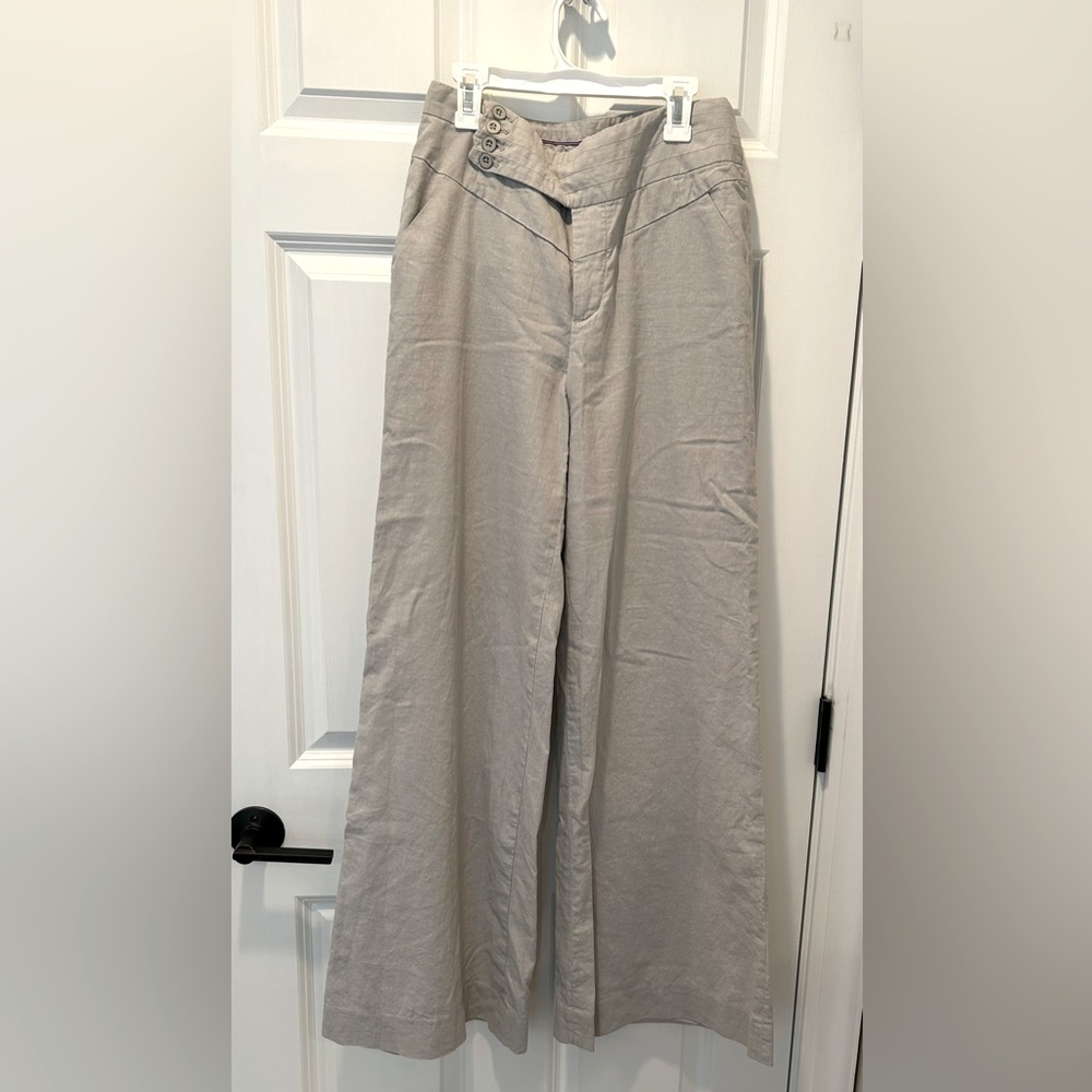 Anthropologie “elevenses” Linen Wide Leg Pants